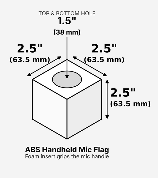 Custom ABS Mic Flag – Handheld & Interview Mics