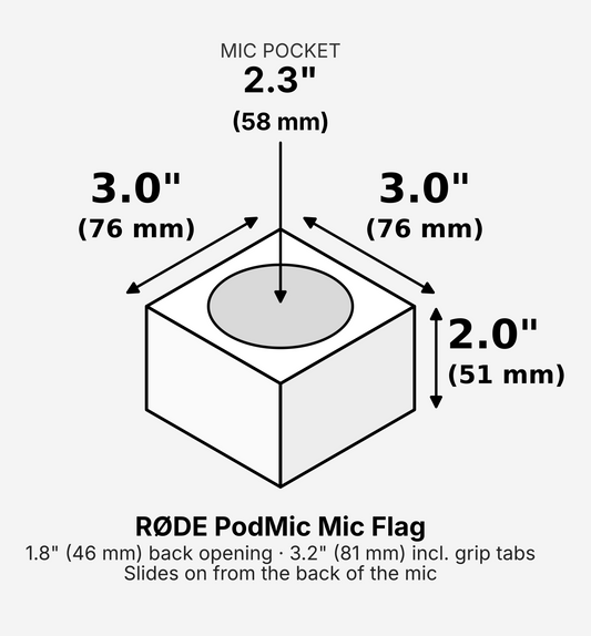 Custom Mic Flag for RØDE PodMic – Logo Printed